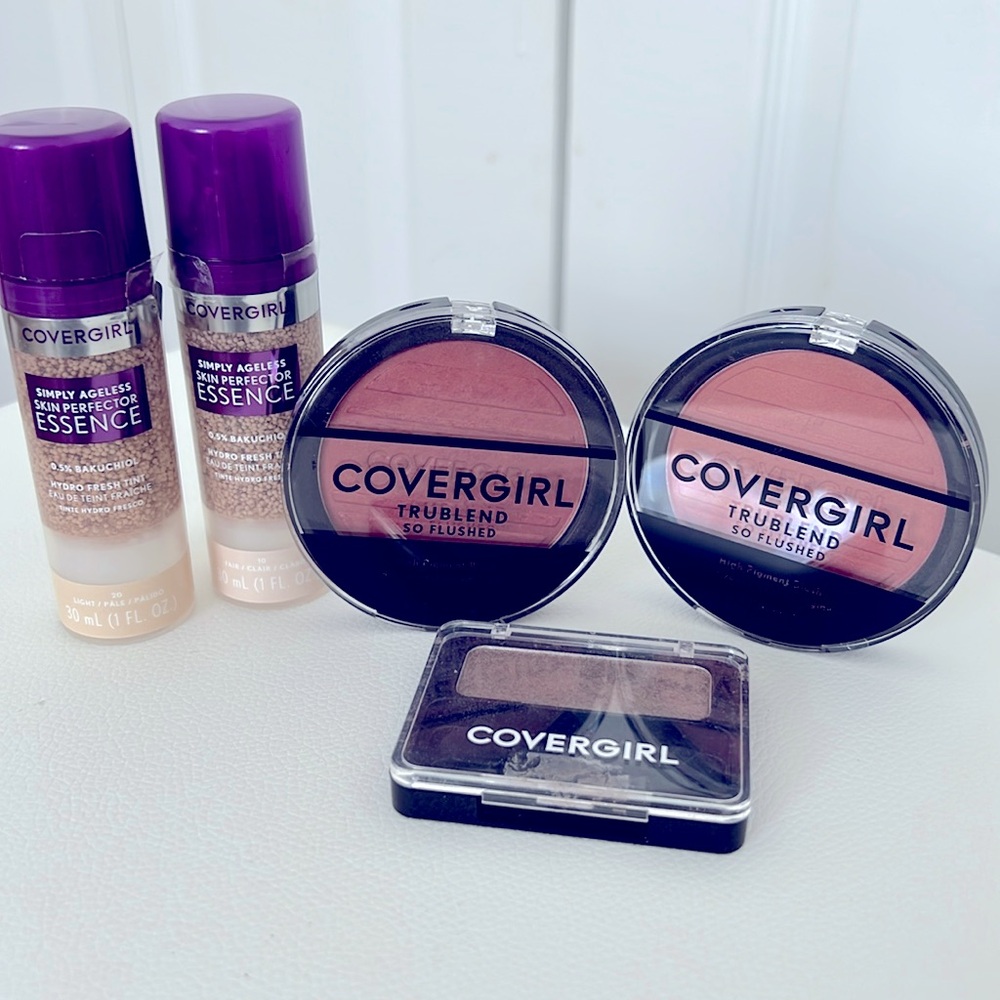 Covergirll Box of lightly swatched products